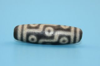 41 12 mm Antique Dzi Agate old 9 eyes Bead from Tibet 5