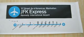 Vintage York City Subway Train Car Roll Sign Section Nos Jfk Express