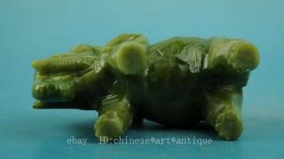 china old natural jade hand - carved elephant statue 8