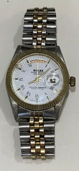 Vintage Now Junk Rolex? Watch Swiss Made Parts Oyster Date Winding Damage 2