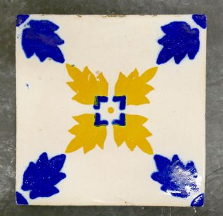Antique Portuguese Tile Blue/mustard