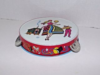 Set of 2 Vintage U.  S.  Metal Toy Tambourine Gypsy Flamingo Dancers (a) 5