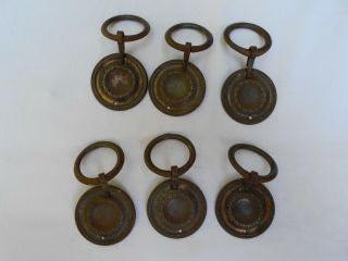 6 - Vintage - Metal - Ring Pull - Drawer Handles