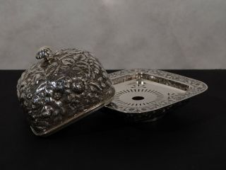 Kirkpatrick for Gorham,  Sterling silver,  Repousse butter dish. 2