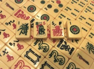 Vintage E.  S Lowe Bakelite Mah Jong Jongg Mahjong Set 162 Tiles