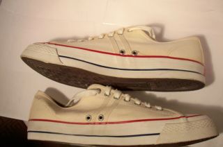 Rare HTF 60 ' s Bart Starr LaCrosse White Canvas Tennis Shoes Men 10 USA GB Packer 11