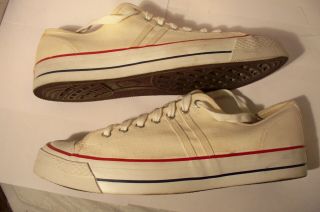 Rare HTF 60 ' s Bart Starr LaCrosse White Canvas Tennis Shoes Men 10 USA GB Packer 12