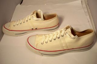 Rare HTF 60 ' s Bart Starr LaCrosse White Canvas Tennis Shoes Men 10 USA GB Packer 2