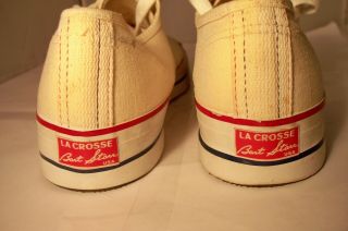 Rare HTF 60 ' s Bart Starr LaCrosse White Canvas Tennis Shoes Men 10 USA GB Packer 4