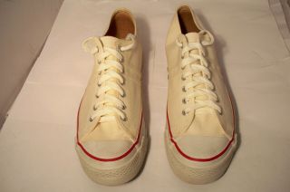 Rare HTF 60 ' s Bart Starr LaCrosse White Canvas Tennis Shoes Men 10 USA GB Packer 5
