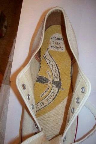 Rare HTF 60 ' s Bart Starr LaCrosse White Canvas Tennis Shoes Men 10 USA GB Packer 7