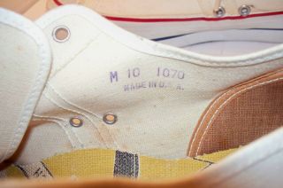 Rare HTF 60 ' s Bart Starr LaCrosse White Canvas Tennis Shoes Men 10 USA GB Packer 8