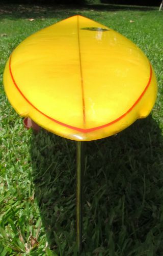Vintage 1972 Mike Diffenderfer Shaped Rare Surf Hut Haleiwa Wood Fin Surfboard 3