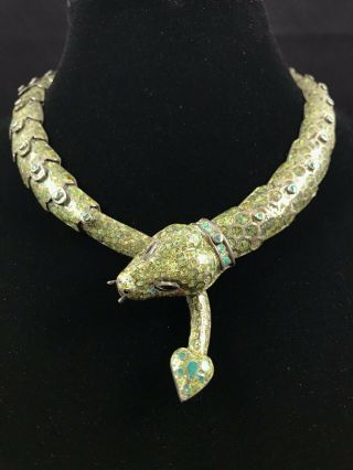 Vtg Margot De Taxco Sterling Silver Snake Necklace Mexico Mr 5554 Cond