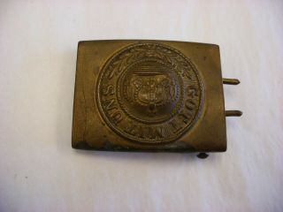 WWI Imperial German Military Brass Gott Mit Uns Belt Buckle 3