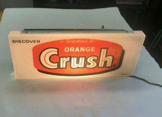 Vintage Discover Orange Crush Light Up Sign 3700 - A
