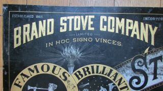 Antique TIN Sign BRAND STOVE COMPANY Milwaukee WI,  Parlor & Cook Stoves,  19th C. 5