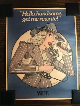 Vintage M.  Norman Poster " Hello,  Handsom,  Get Me Rewrite "