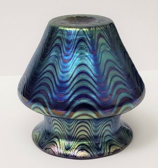 Antique Signed Loetz Iridescent Phanomen Art Glass Vase 10