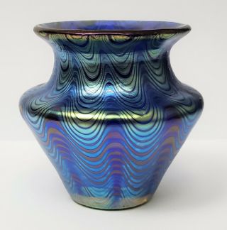 Antique Signed Loetz Iridescent Phanomen Art Glass Vase
