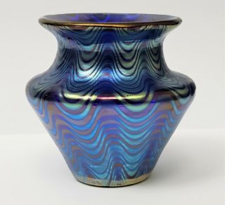 Antique Signed Loetz Iridescent Phanomen Art Glass Vase 3