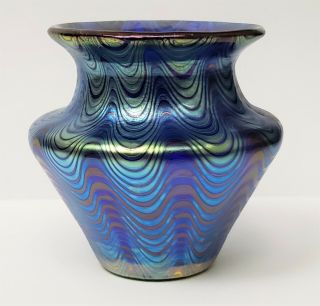 Antique Signed Loetz Iridescent Phanomen Art Glass Vase 4