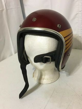 Vintage Arthur Fulmer Racing Helmet Red And Gold - Scratches Small