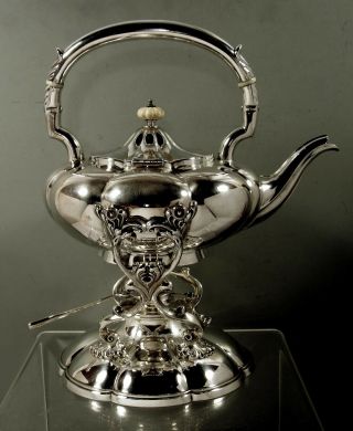 Howard Co.  Sterling Tea Set Kettle & Stand 1907 - 62 Ounces 3