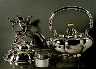 Howard Co.  Sterling Tea Set Kettle & Stand 1907 - 62 Ounces 4