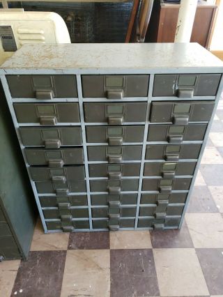 Vintage Steelmaster Metal File Cabinet Apothecary Lyon Dornan Non Wood 27 Drawer