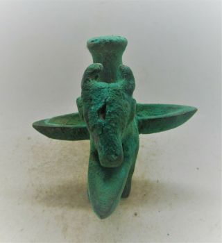 ANCIENT NEAR EASTERN BRONZE OIL LAMP IN THE FORM OF A BULL 1000 - 500BCE 2