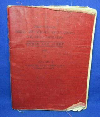 Wwi 1917 Field Artillery Horse And Light Drill Book Named