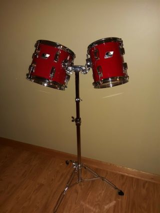 Pair Vintage Ludwig Rocker Toms And Stand - 8x9 And 10x9 Rare Sizes Get Em