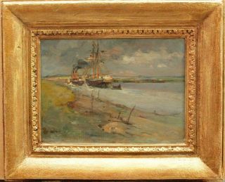 19th CENTURY EUGENE BOUDIN 1824 - 1898 CIRCLE SIGNED Antique Oil Painting 2