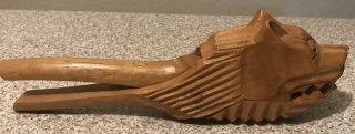 Rare Vintage German Carved One Of A Kind Wolf Nutcracker 11 Inches Long Shp