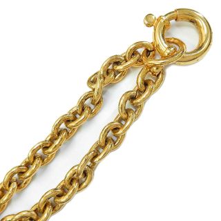 CHANEL Gold Plated CC Logos Charm Vintage Chain Necklace Pendant 4391a Rise - on 8