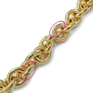 CHANEL Gold Plated CC Logos Charm Vintage Chain Necklace Pendant 4382a Rise - on 5