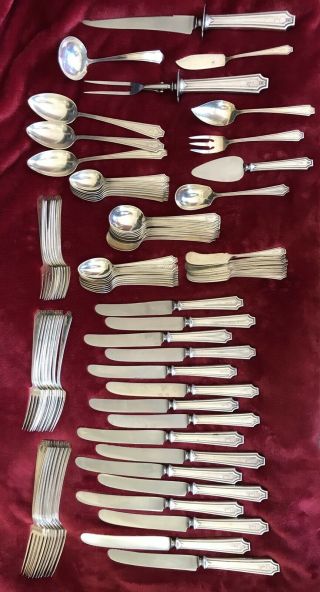 King Albert By Whiting Sterling Silver Flatware Service For 8,  Extra (83 Total)