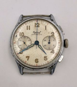 Vintage Ogival Valjour Chronograph Mens Wristwatch Movement Functioning 20mm