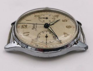 Vintage Ogival Valjour Chronograph Mens Wristwatch Movement Functioning 20mm 3