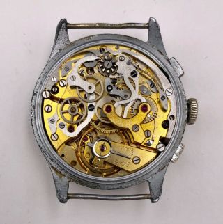 Vintage Ogival Valjour Chronograph Mens Wristwatch Movement Functioning 20mm 7