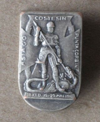 Wwi Austrian K.  U.  K.  Patriotic Cap Badge / 28.  I.  T.  D.  Costesin