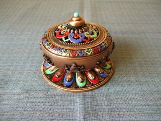 A Chinese Cloisonne Enamel Censer With Cover