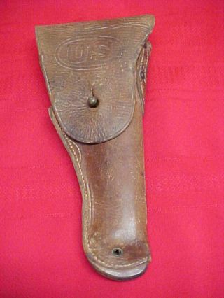 Us 1917 Colt 1911.  45 Auto Brown Leather Holster; Rock Island Arsenal