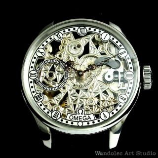 Omega Mens Vintage Wrist Watch Stainless Steel Skeleton Men 