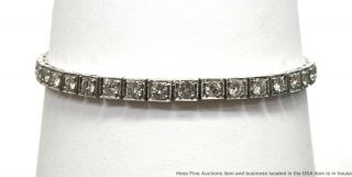 Antique Approx 2.  5ctw Fine Diamond Platinum Tennis Line Bracelet
