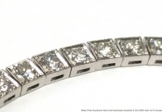 Antique Approx 2.  5ctw Fine Diamond Platinum Tennis Line Bracelet 2