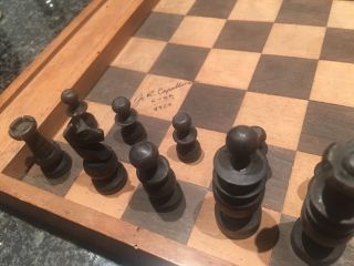 1927 Chess World Champion Jose Raul Capablanca Signed CHESSBOARD antique 6