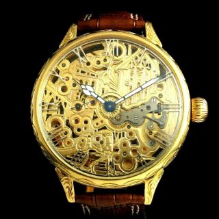 Jaeger LeCoultre Vintage Men ' s Wristwatch Gold Skeleton Mens Wrist Watch Swiss 11