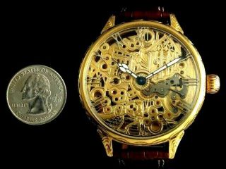 Jaeger LeCoultre Vintage Men ' s Wristwatch Gold Skeleton Mens Wrist Watch Swiss 8